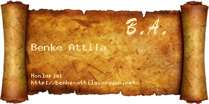 Benke Attila névjegykártya